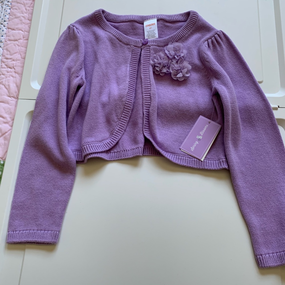 Gymboree Girls embroidered Flower Cardigan 5T